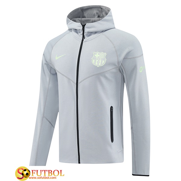 Chaqueta Con Capucha FC Barcelona Gris 2025/2026