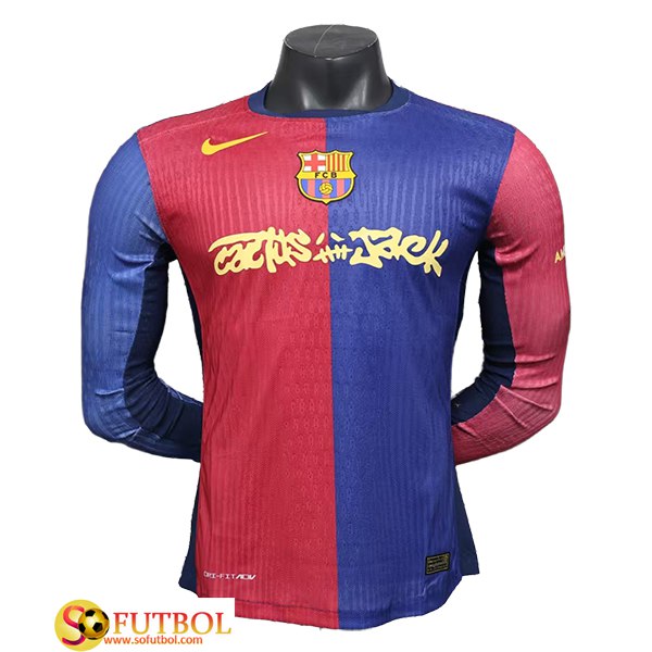 Camisetas De Futbol FC Barcelona Travis Scott Manga Largas Primera 2024/2025