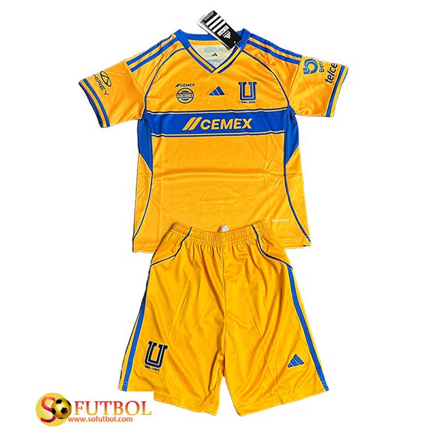 Nueva Camisetas De Futbol Tigres UANL Ninos Primera 2025/2026