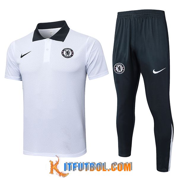 Camiseta Polo FC Chelsea Blanco/Negro 2025/2026