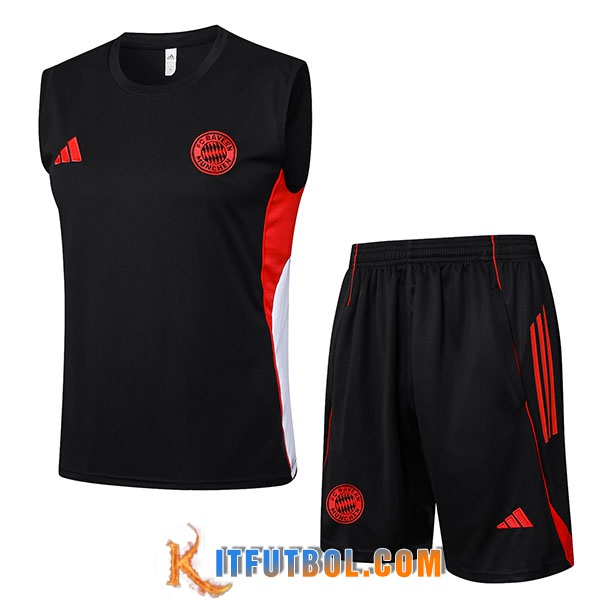 Camiseta Entrenamiento sin mangass Bayern Munich Negro/Blanco/Rojo 2025/2026