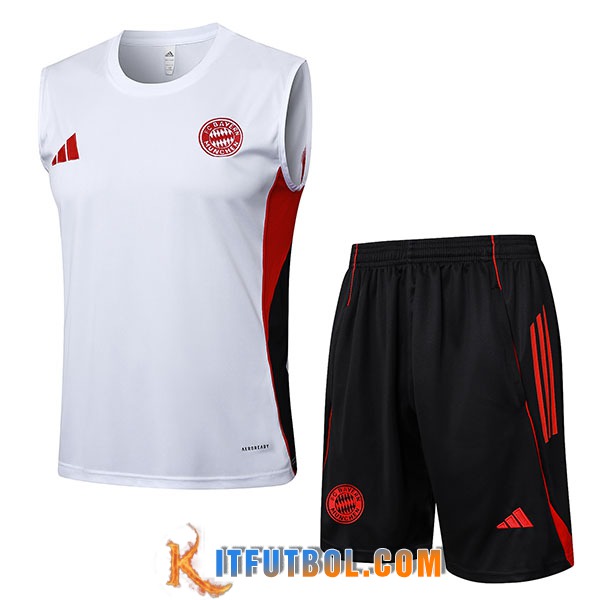 Camiseta Entrenamiento sin mangass Bayern Munich Blanco/Negro/Rojo 2025/2026
