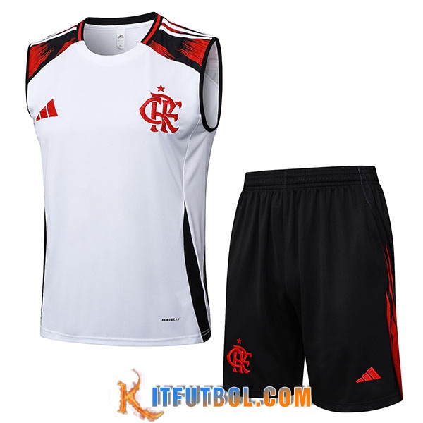 Camiseta Entrenamiento sin mangass Flamengo Blanco/Negro/Rojo 2025/2026