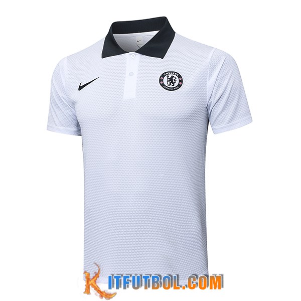 Camiseta Polo FC Chelsea Blanco/Negro 2025/2026