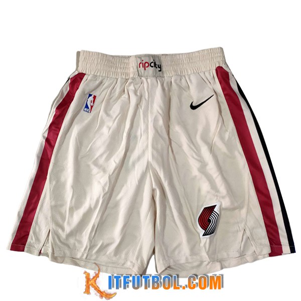 Cortos NBA Portland Trail Blazers 2025/26 Beige/Negro/Rojo