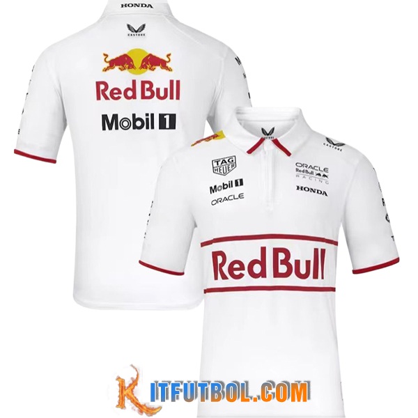 Polo RedBull Racing F1 Team Blanco/Rojo 2025