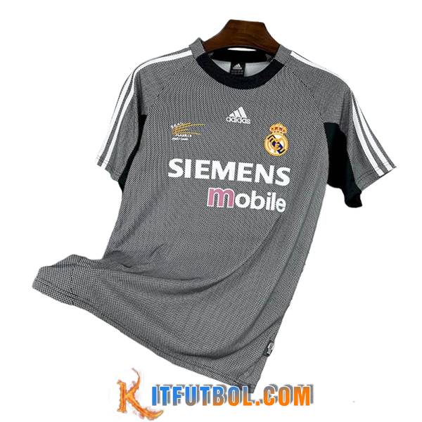 Camisetas De Futbol Real Madrid Retro Portero Gris 2002/2003
