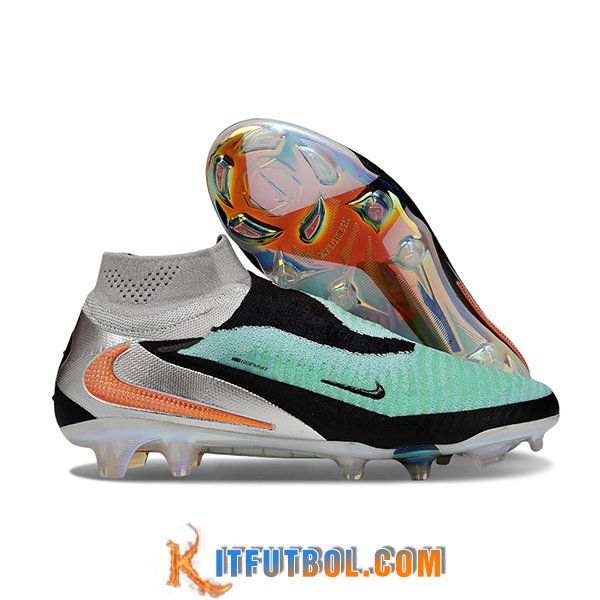 Nike Botas De Fútbol Phantom GX III Elite FG Verde/Negro/Gris/Naranja
