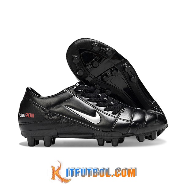 Nike Botas De Fútbol T90 FG Negro/Blanco