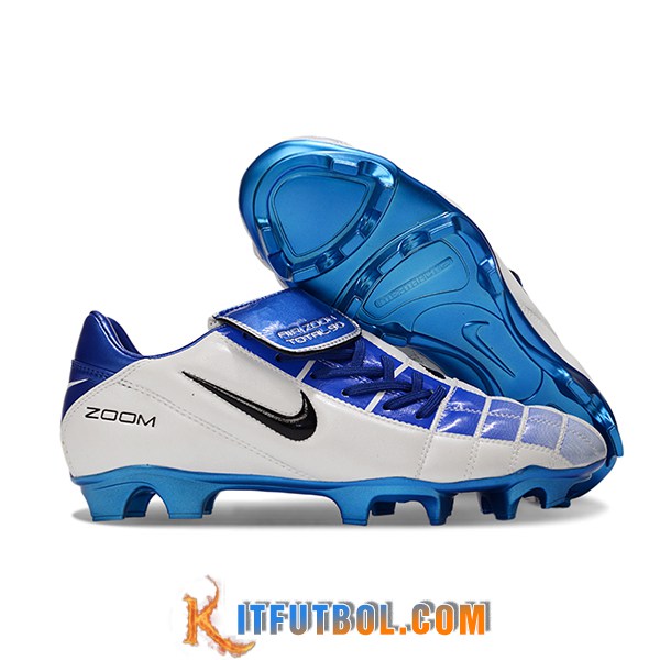 Nike Botas De Fútbol T90 FG Azul/Blanco/Negro