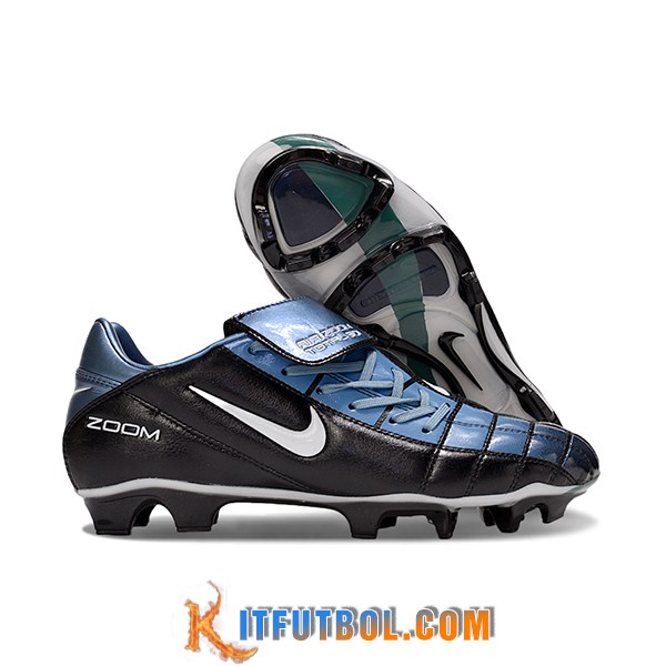 Nike Botas De Fútbol T90 FG Negro/Azul/Blanco