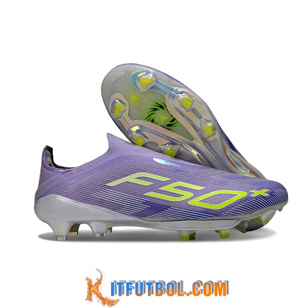 Adidas Botas De Fútbol F50+ FG Violeta/Verde -02