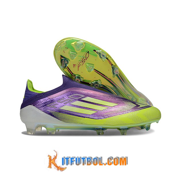 Adidas Botas De Fútbol F50 Elite Laceless FG Violeta/Verde