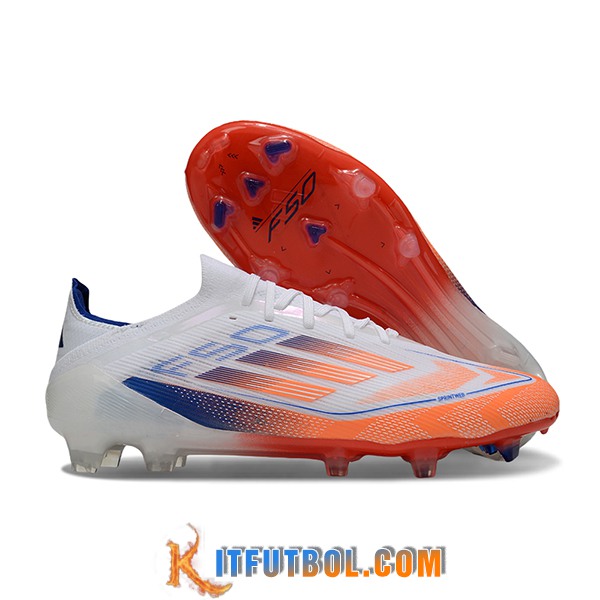 Adidas Botas De Fútbol F50 Elite FG Blanco/Naranja/Azul