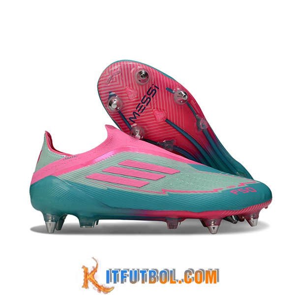 Adidas Botas De Fútbol F50 Elite Laceless SG Verde/Rosa -02