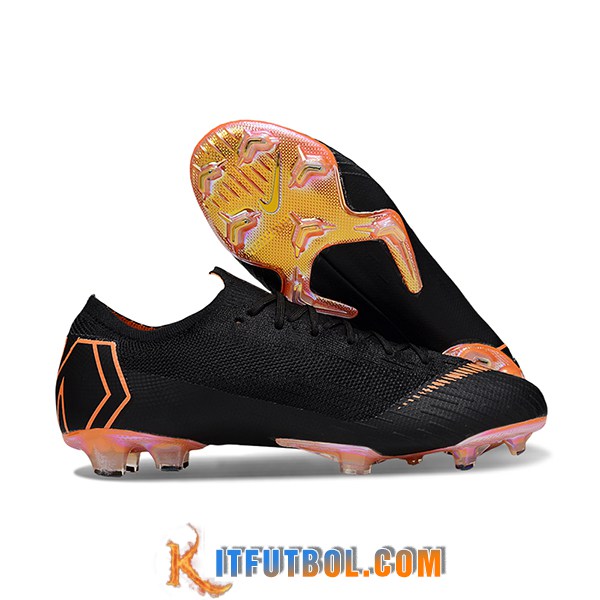 Nike Botas De Fútbol Mercurial Vapor XII Elite FG Negro/Naranja