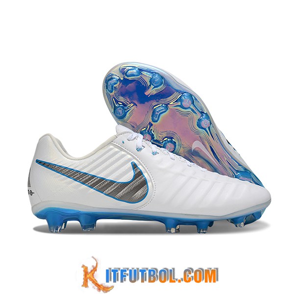 Nike Botas De Fútbol Tiempo Legend VII Elite LUXE FG Blanco/Gris/Azul