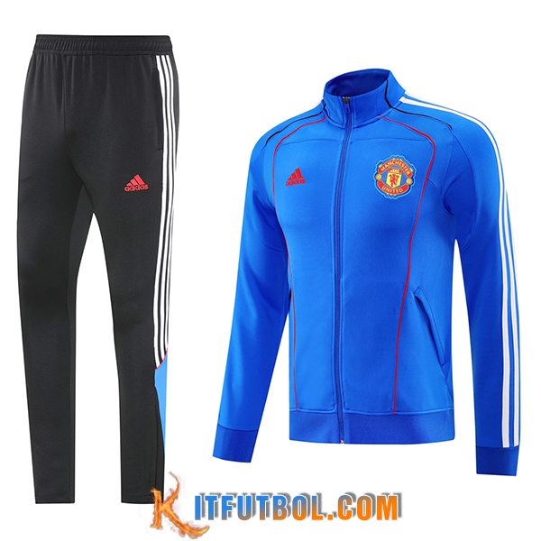 Chandal Equipos De Futbol Chaquetas Manchester United Azul/Blanco/Rojo 2025/2026