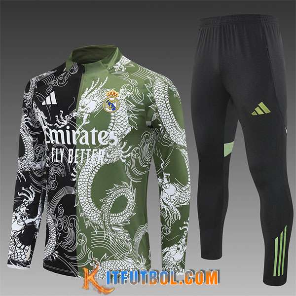 Chandal Equipos De Futbol Real Madrid Ninos Negro/Verde/Blanco 2025/2026