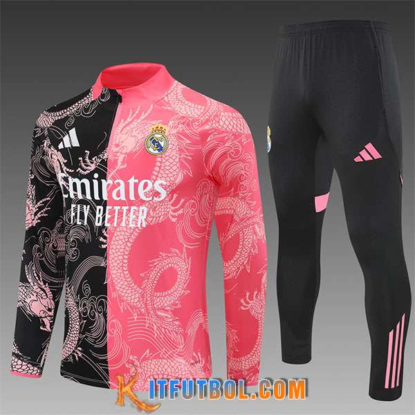 Chandal Equipos De Futbol Real Madrid NinosNegro/Rosa/Blanco 2025/2026