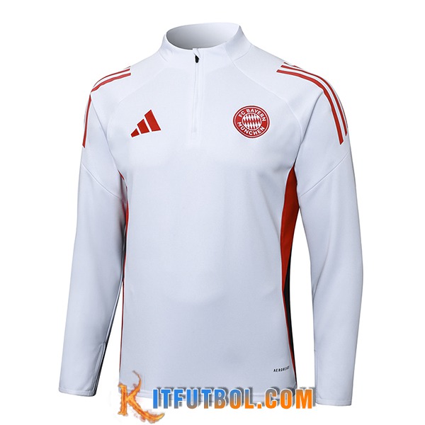 Sudadera De Entrenamiento Bayern Munich Blanco/Rojo 2025/2026 -02