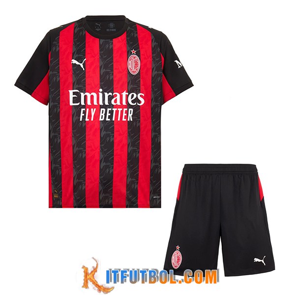 Nueva Camisetas De Futbol AC Milan Ninos Primera 2025/2026