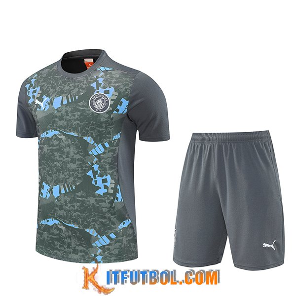 Camiseta Entrenamiento Manchester City Gris/Verde/Azul 2025/2026