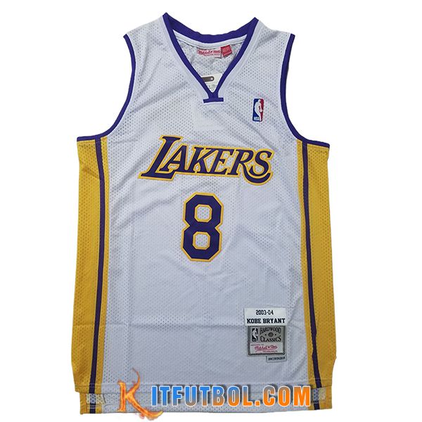 Camisetas De Futbol Los Angeles Lakers (BRYANT #8) 2025/26 Blanco/Amarillo/Violeta