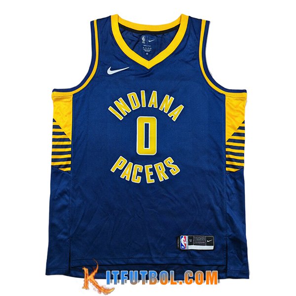 Camisetas De Futbol Indiana Pacers (HALIBURTON #0) 2025/26 Azul/Amarillo