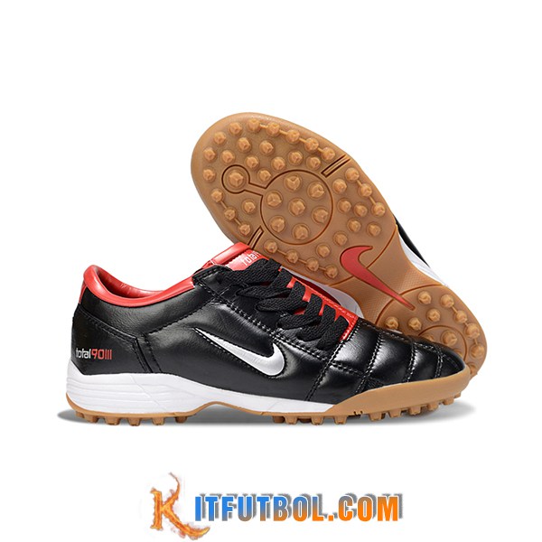 Nike Botas De Fútbol T90 TF Negro/Rojo/Gris