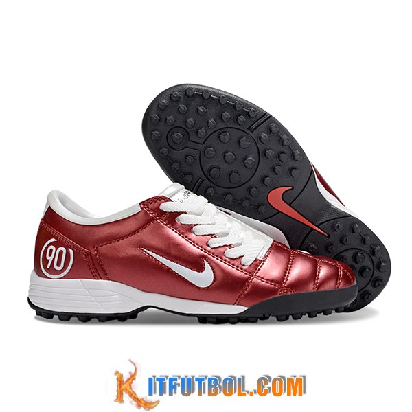 Nike Botas De Fútbol T90 TF Rojo/Blanco -03