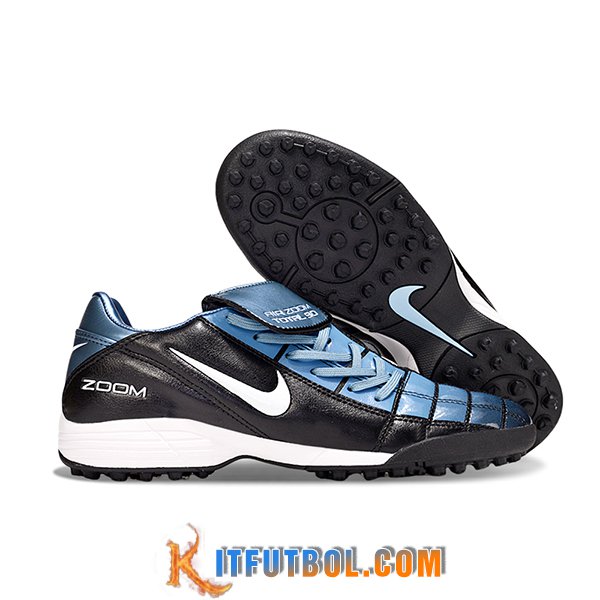 Nike Botas De Fútbol T90 TF Negro/Azul/Blanco