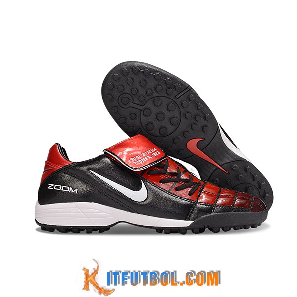 Nike Botas De Fútbol T90 TF Negro/Rojo/Blanco -02