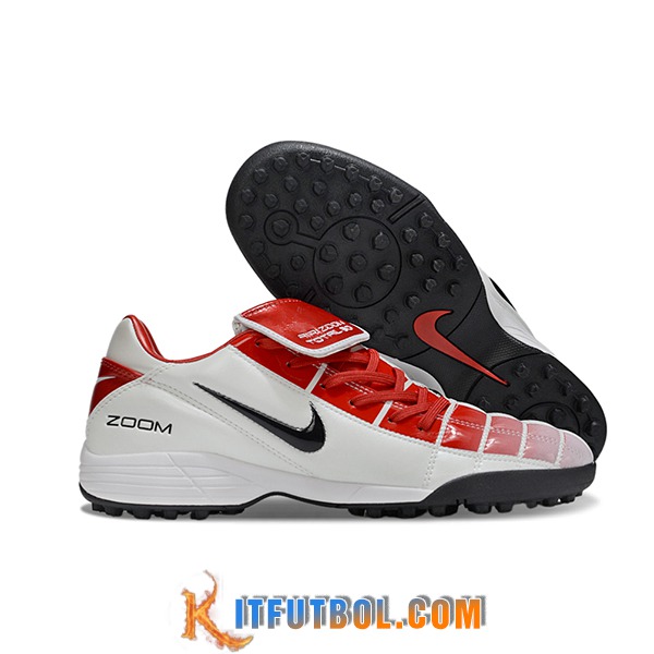 Nike Botas De Fútbol T90 TF Blanco/Rojo/Negro -02