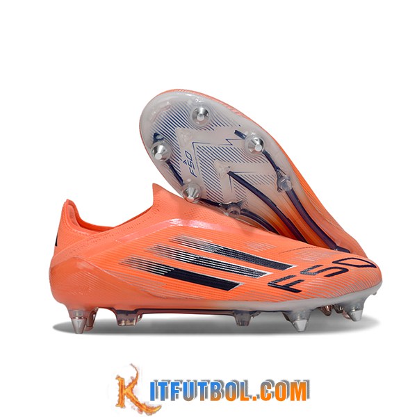 Adidas Botas De Fútbol F50 Elite Laceless SG Naranja/Negro