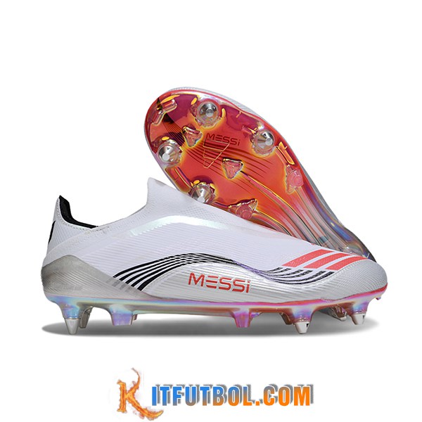 Adidas Botas De Fútbol F50 Elite Laceless SG Blanco/Negro/Naranja