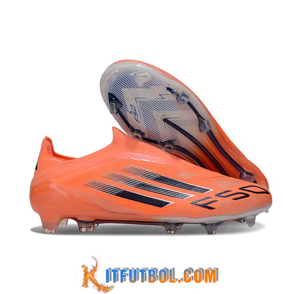 Adidas Botas De Fútbol F50 Elite Laceless FG Naranja/Negro