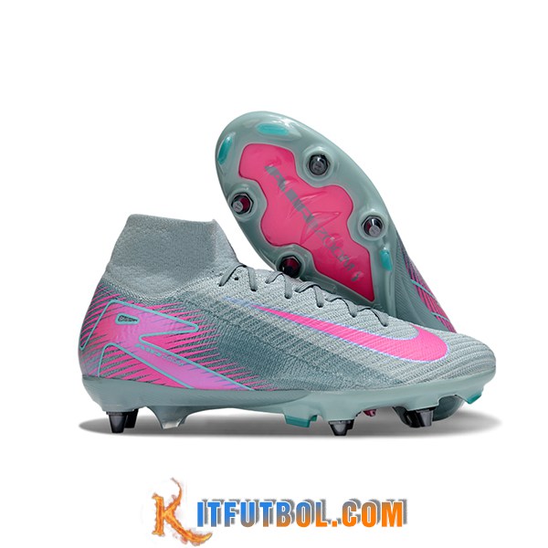 Nike Botas De Fútbol Air Zoom Mercurial Superfly IIX Elite SG Verde/Rosa -02