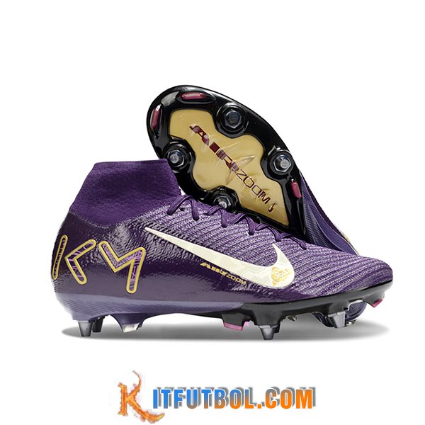 Nike Botas De Fútbol Air Zoom Mercurial Superfly IIX Elite SG Violeta/Blanco