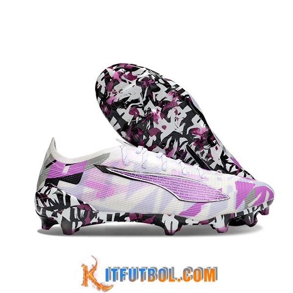 PUMA Botas De Fútbol ULTRA 5 ULTIMATE FG Blanco/Violeta/Negro
