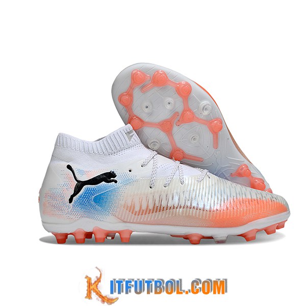 PUMA Botas De Fútbol FUTURE 8 ULTIMATE AG Blanco/Naranja