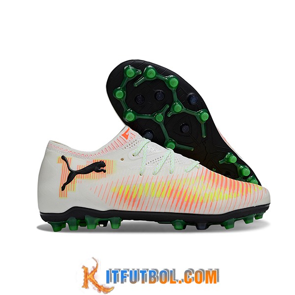 PUMA Botas De Fútbol FUTURE 8 ULTIMATE AG Blanco/Naranja/Negro -02