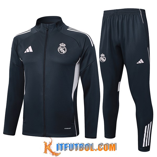 Chandal Equipos De Futbol Chaquetas Real Madrid Gris Oscuro 2025/2026