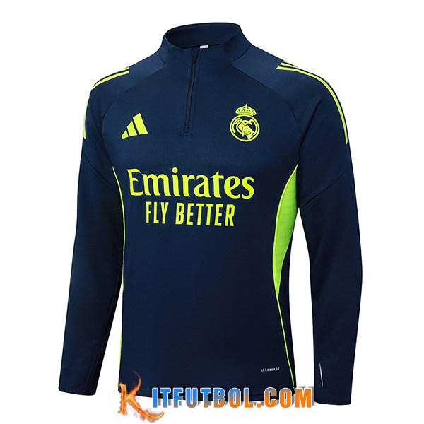 Sudadera De Entrenamiento Real Madrid Azul/Verde 2025/2026 -02