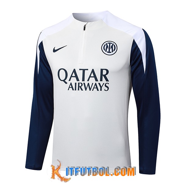 Sudadera De Entrenamiento Inter Milan Beige/Blanco/Azul 2025/2026