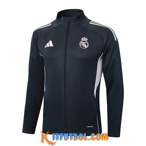 Chaquetas Futbol Real Madrid Gris Oscuro 2025/2026