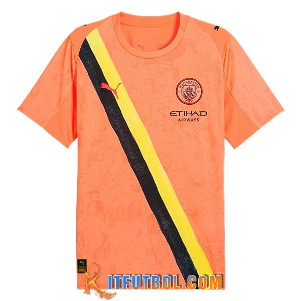 Nueva Camisetas De Futbol Manchester City Club World Cup Naranja 2025/2026