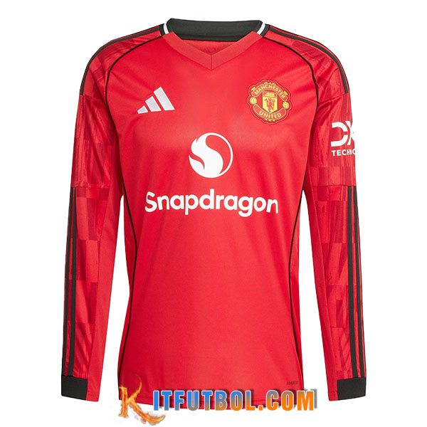 Nueva Camisetas De Futbol Manchester United Manga Largas Primera 2025/2026