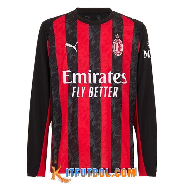 Nueva Camisetas De Futbol AC Milan Manga Largas Primera 2025/2026