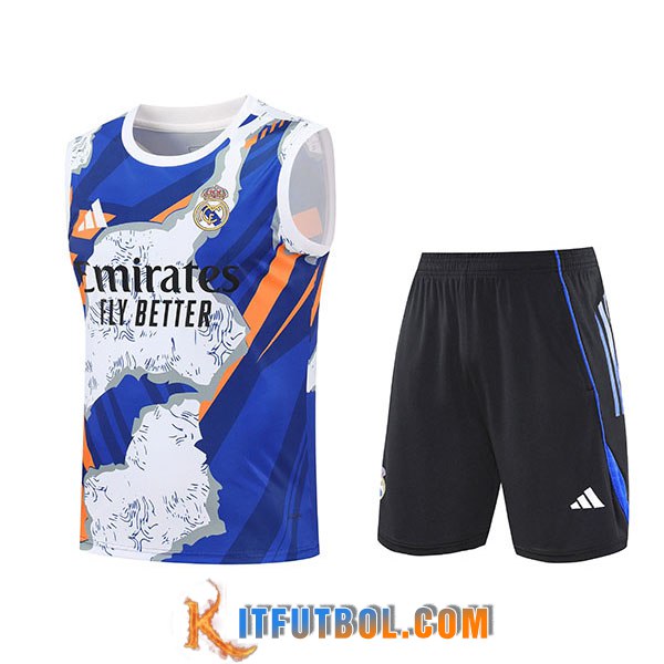 Camiseta Entrenamiento sin mangas Real Madrid Blanco/Azul/Naranja 2025/2026